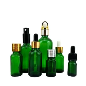 5ml 10ml 15ml 20ml 30ml 50ml 100ml Green Cosmetic Essential Oil Glass Dropper Bottle Round Fine Mist Spray Perfume Bottles