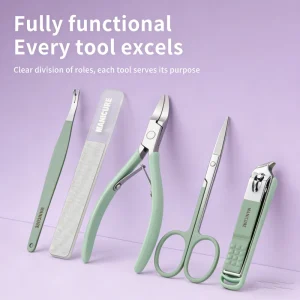 5pcs Personal Care Manicure Pedicure Set Nail Clipper Set Stainless Steel Nail Care Tools Grooming Kit