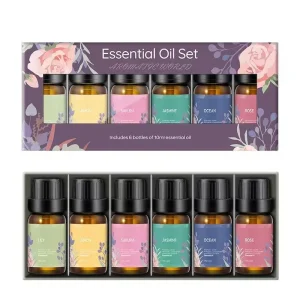 6 Pack Pure Essential Oil Set Floral Water Soluble Aromatherapy for Humidifier & Air Freshener OEM Brand Cross Border Box