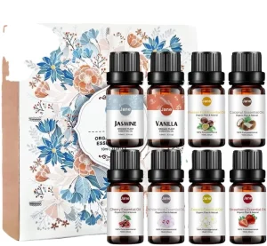 6 Piece Essential Oil Set for Diffuser Lavender Peppermint Eucalyptus Oud Relaxing Aromatherapy Scent for Home Office