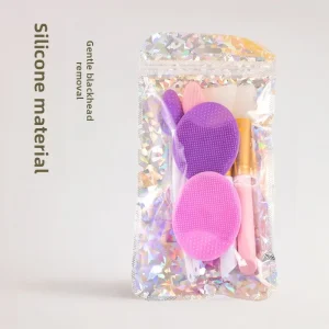6 Piece Makeup Brush Soft Silicone Face Scrubber Washing Facial Blackhead Removal Mask Beauty Skincare Tools Cleaning Brush Kit