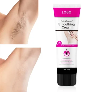 60g Organic Herbal Hair Removal Cream for Body, Legs & Underarms, Rose Fragrance, Smooth Finish, All Skin Types
