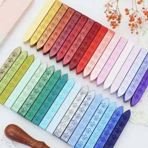 66 Color Sealing Wax Sticks Iris Patterned Seal Wax Eco friendly Pearlescent Pigments Square Wax Strips Journaling Stamping