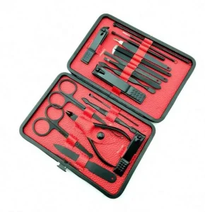 6PCS Stainless Steel Facial Acne Blackhead Remover Tools Kit With Carry Pouch Manicure Set