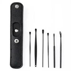 6pcs Stainless Steel Earpick Sticks Ear Cleanser Spoon Earwax Remover Ear Pick Ear Cleaning Tool Kit