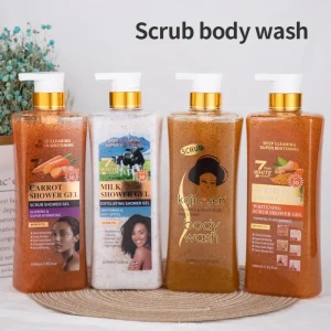 7 Days Whitening Exfoliating Shower Gel Scrub Set Turmeric Deep Cleansing Brightening Body Wash for All Skin Types 1000ml