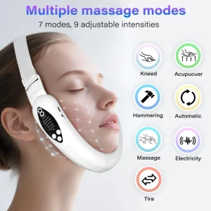 7 Modes Adjustable Facial and Neck Lifting Massager V shaped Facial Contouring and Muscle Tightening Facial Massager