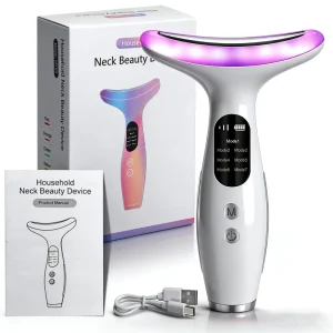 7 in 1 Multi functional Neck Beauty Device & Cervical Massager Vibrating Hot Compress Neck Lifting & Face Care Portable USB