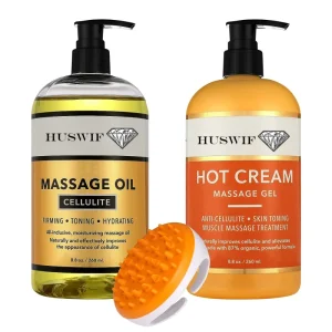 8 Fl oz Body Firm Soothes Muscles Slimming Anti Cellulite Massage Oil Natural Hot Cream Massage Gel Infused with C