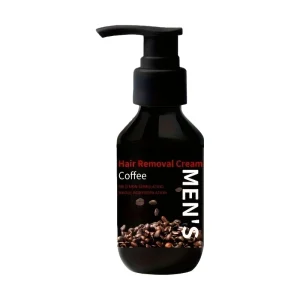 8 Min Fast Acting Herbal Coffee Men’s Hair Removal Cream 100G Non Irritating Coffee Scent Face and Body Multi Area Use