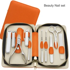 8 Piece Stainless Steel Durable Beauty Tool Box Grooming Manicure Pedicure Set Nail Clippers Scissors Pushers Wedding