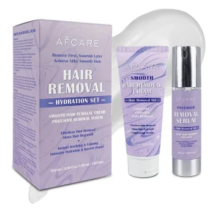 AFCARE Depilatory Cream Set Fast Acting Body Hair Removal Cream with Soothing Serum Moisturizing Gentle Repair