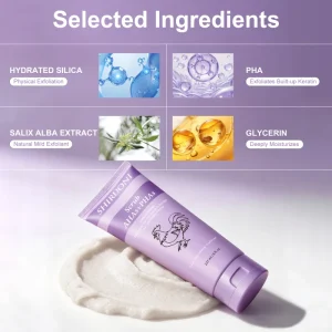 AHA & PHA Body Exfoliating Scrub Improve Keratosis Pilaris Smooth Dry Rough Uneven Skin Effective Dead Skin Remover Body Polish
