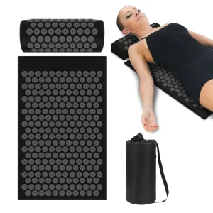 Acupressure Massage Mat and Pillow Set with Bag Naturally Relaxation Stress Relief Massage Mat for Neck & Back Pain Relief