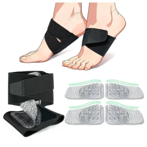 Adjustable Arch Support Inserts Replaceable Orthotic Arch Pads Wearable Arch Bands for Plantar Fasciitis Pain Relief Flat Feet