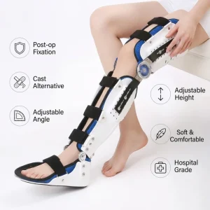Adjustable Knee Foot Ankle Orthosis Adjustable KAFO Brace Leg Support Orthopedic Stabilizer for Injury Recovery Mobility Aid
