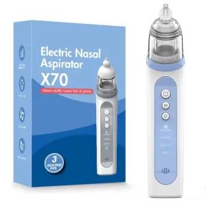 Adjustable Pump Rechargeable Electric Nose Cleaner Custom Aspirator Mucus Suction Babies Toddlers 67-75Kpa IPX22 Waterproof