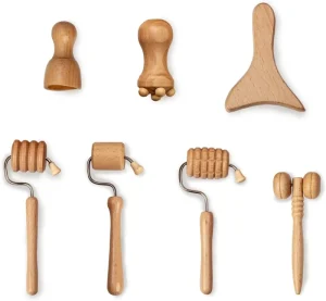 Aging Wrinkles Wood Facial Therapy Kit 7 Pcs Maderoterapia Facial Spoon Kit Wooden Face Sculpting Set FK100