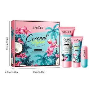 All English Coconut Water Moisturizing Nourishing Fragrance Luxury Care Gift Set Body Lotion Hand Cream Lip Balm Custom