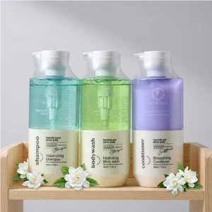 Amino Acids Daily Gel Hair Body Care Set 3pcs 500ml Volumizing Shampoo Smoothing Conditioner Hydrating Body Wash Hair Skin Care