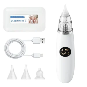 Amz Top Electric Nose Cleaner Rechargeable Battery Powered 65kPa Nose Cleaning Infant Nasal Aspirator for Baby