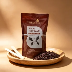 Angelina AW005 1000g Hair Removal Chocolate Hard Hot Wax Beads Traditional Formula with Rosin Body Face Use
