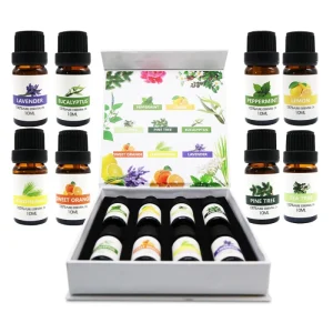 Aromatherapy Essential Oil Gift Set 8X10ml Lavender Peppermint Eucalyptus Lemon Tea Tree Sweet Orange Pine OEM ODM