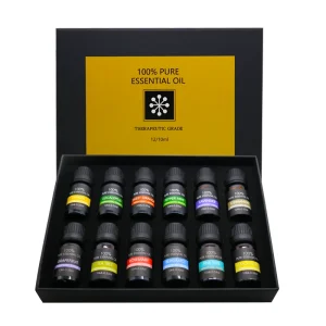 Aromatherapy Essential Oils Gift Set 12 Pieces 10ml 100% Pure Lavender Oil Box Packaging + OEM Available