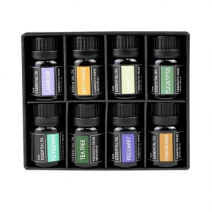 Aromatherapy Pure Essential Oils Kit Sandalwood Lavender Therapeutic Grade 10ml Bottles for All Skin Massage