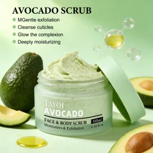 Avocado Sugar Crystals Dead Skin Buff Away Body Scrub Olive Moisturizing Full body Exfoliante Corporal
