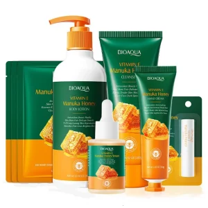 BIOAQUA Natural Honey Vitamin E Face Skincare Kit Moisturizing Firming Serum Brightening Rejuvenation Cosmetics Skin Care Set