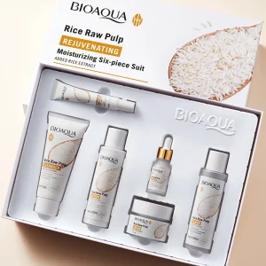 BIOAQUA OEM ODM Skin Care Sets Rice Essence Smooth Skin Beauty Gift Moisture Face Skin Care Set