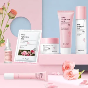 BIOAQUA Organic Plant Extract Herbal Face Serum Face Cream Lotion Rose Toner Mask Eye Cream Korean Skin Care Set Unisex Adults