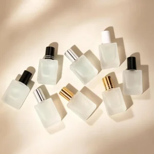 BM 10ML 15ML 30ML Empty Square Essential Oil Bottle Glass Roller Frosted Customized Spray or Roll on Fragrance Bottle