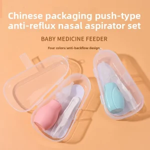 Baby Nasal Aspirator Infant Mucus Cleaner Anti Reflux Design Manual Pressure Runny Nose Congestion Relief Kit PP Material