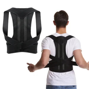 Back Brace Posture Corrector Women Men Adjustable Lumbar Support Belt Shoulder Support PU Material Advanced Protection Sport Use