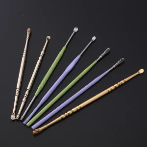 Beauty & Personal Care Product Reusable Golden Earpick Set with for Loop for Wax Cleaning