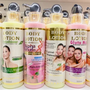 Best Body Lotion Vegan Lightening Hydrating Shea Butter Whitening Lotion with AHA Kojic Gluta Turmeric for All Skin Types