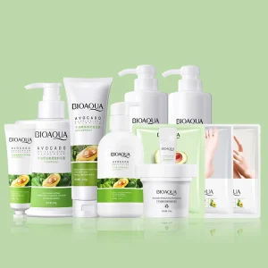 Bioaqua OEM Private Label Portable Avocado Natural Hair Treatment Shampoo Hand Cream Oil Control Nourishing Skin Care Set