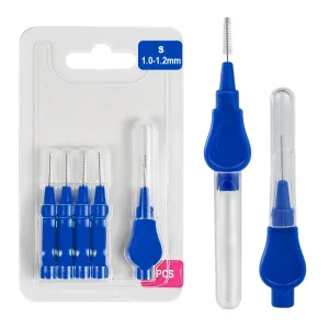 Biodegradable Orthodontic Interdental Brush Anti-Bacterial Stainless Steel Bristles Bamboo Handle for Adults Deep Cleaning