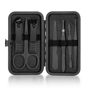 Black 18/16/12 7pcs Nail Clipper Set Manicure Set for Men