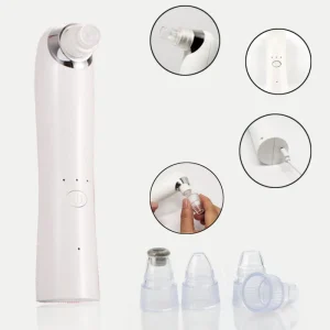 Black Color USB Charging Electric Face Pore Cleaner and Nose Vacuum Blackhead Remover with Acne Treatment Feature