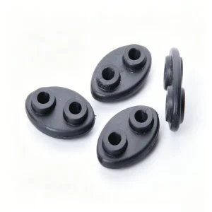 Black Matte POM Double Raised Hole Oval Reinforcement Plates Durable Plastic Connection Patches for Bags