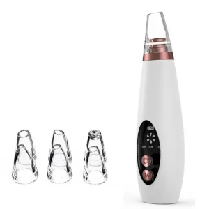Black Rechargeable Deep Nose Cleaner 6 Suckers Vacuum Blackhead Remover Facial Cleansing Brush for Household Car Black Color for