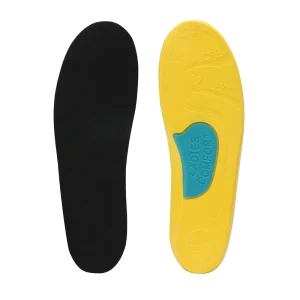 Black Surface Yellow Base PU Insoles High Resilience Shock Absorption Daily Comfort Work Boots Insoles