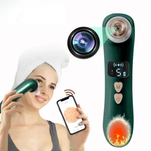 Blackhead Suction Tool Vacuum Pore Cleaner With Camera and WiFi Visual Pore Vacuum Cleaner 6 Interchangeable Heads Hot Compress
