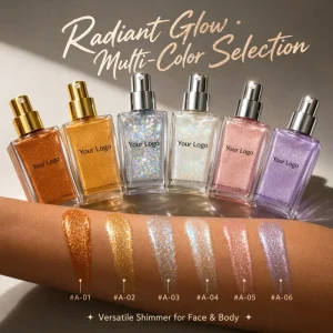 Body Bronzer Glitter Liquid Makeup Perfume Oil for Face and Skin Glow Setting Spray Shimmer Oil
