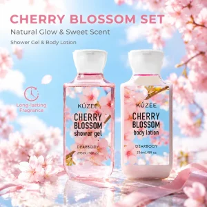 Body Care Manufacturer Japanese Cherry Blossom Body Shower Gel Lotions Sets Perfume Whitening Body Wash
