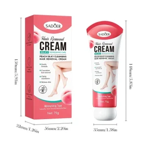 Body Care Moisturizing Mild Non Irritating Silky Smooth and Clean Underarm Peach Hair Removal Cream