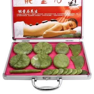 Body GUA SHA Wood Tool Hot Spa Stone Box Kit Massage Face Shaper Healing Stones Heater Kits with Warmer